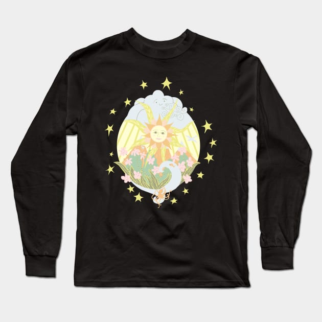 Happy Sun Long Sleeve T-Shirt by ahadden